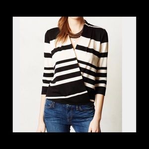 NWOT Deletta Anthropologie Black & White Surplice